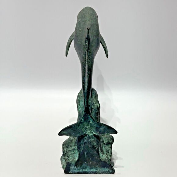 Vintage SPI San Pacific Int'l Bronze Dolphin Statue Sculpture 7.5 Inch Tall (B1) - Picture 9 of 11